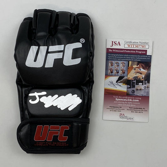 Autographed/Signed Jorge Masvidal UFC MMA Black Fighting Glove JSA COA Auto