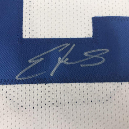 Autographed/Signed Edgerrin James Indianapolis White Football Jersey JSA COA