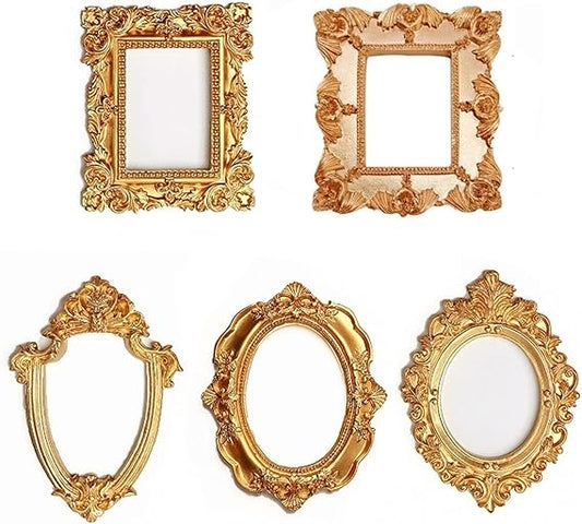 5 Pcs Mini Gold Frames - Small Gold Vintage Flower Oval Rectangle Baroque Frames Table Top Frame for Christmas Holiday Party Decor(_�Ȍ_�È__�ȩ_�ȝ_�È__�Èé_�ȩ _�Èä_�ȍ_�È__�Èå_�Èå S_�ȩ_�È__�ȣ_�ÈÈ _�È__�È_ _�…__�È__�ȅ_�Ⱦ_�È__�ȣ_�ȓ)