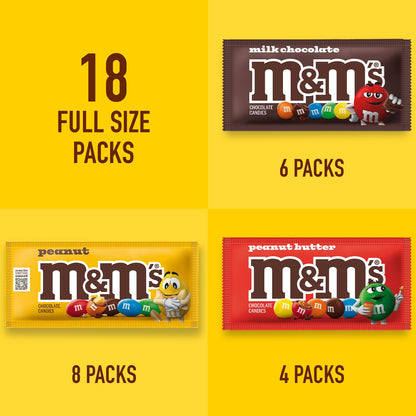 Mars Variety Pack - M&M's, Snickers & Twix Full Size Chocolate Bars (18 Count)