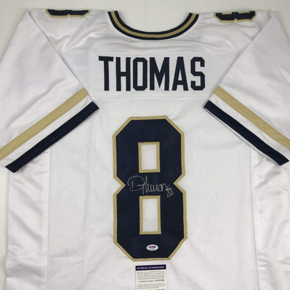 Autographed/Signed Demaryius Thomas Georgia Tech White College Football Jersey PSA/DNA COA