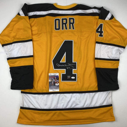 Autographed/Signed Bobby Orr Boston Yellow Hockey Jersey JSA & GNR COA