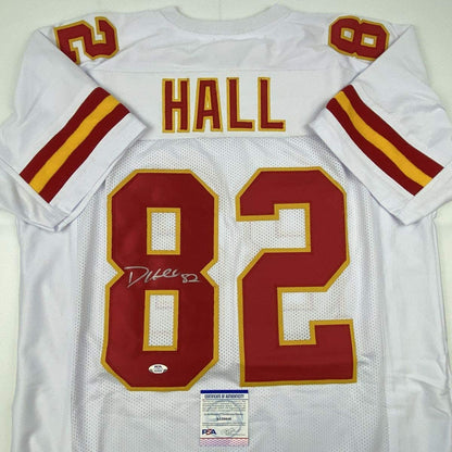 Autographed/Signed Dante Hall Kansas City White Football Jersey PSA/DNA COA
