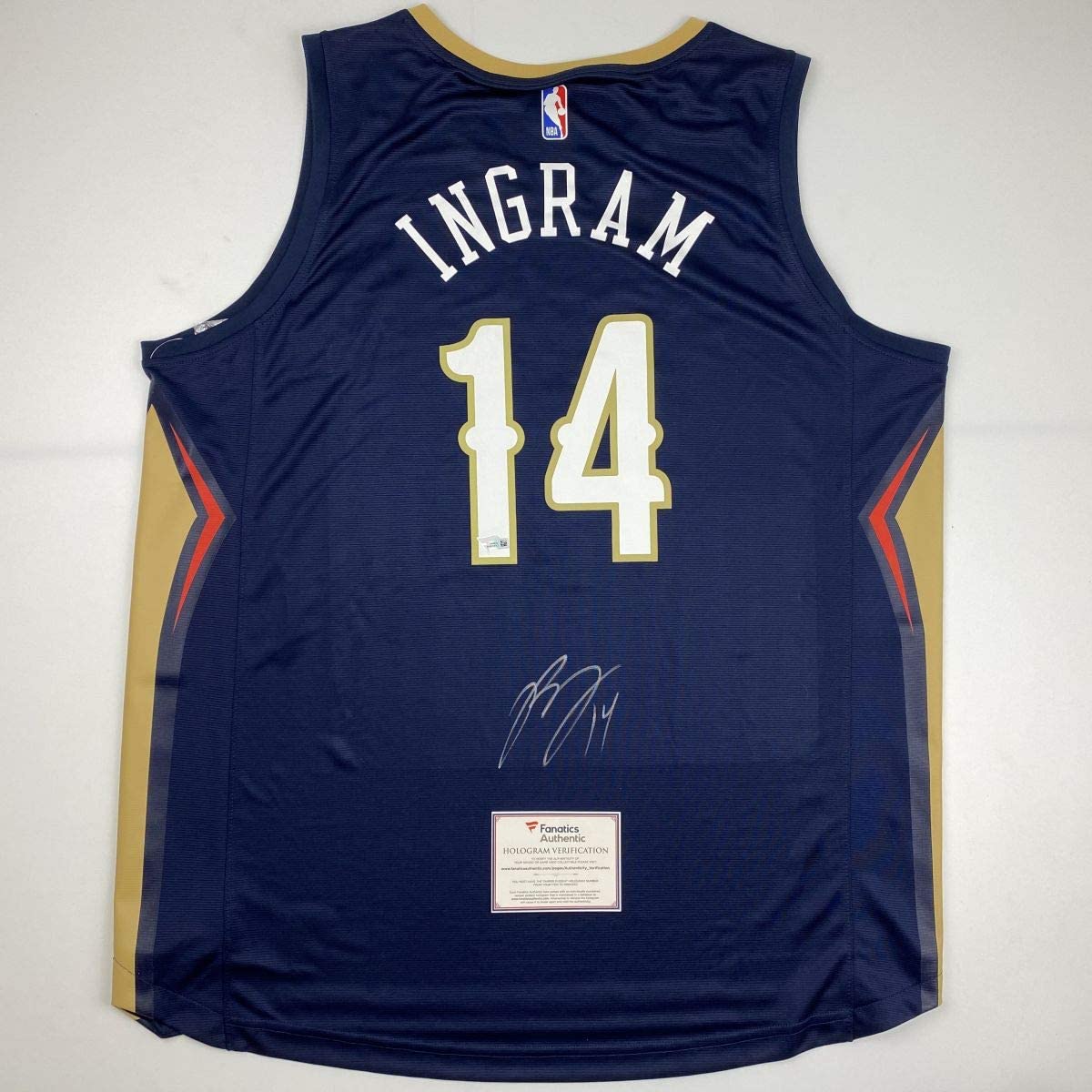 Autographed/Signed Brandon Ingram New Orleans Blue Basketball Jersey Fanatics COA