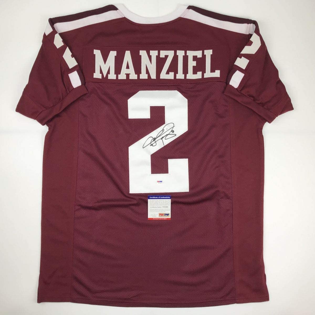 Autographed/Signed Johnny Manziel Texas A&M Maroon College Football Jersey PSA/DNA COA