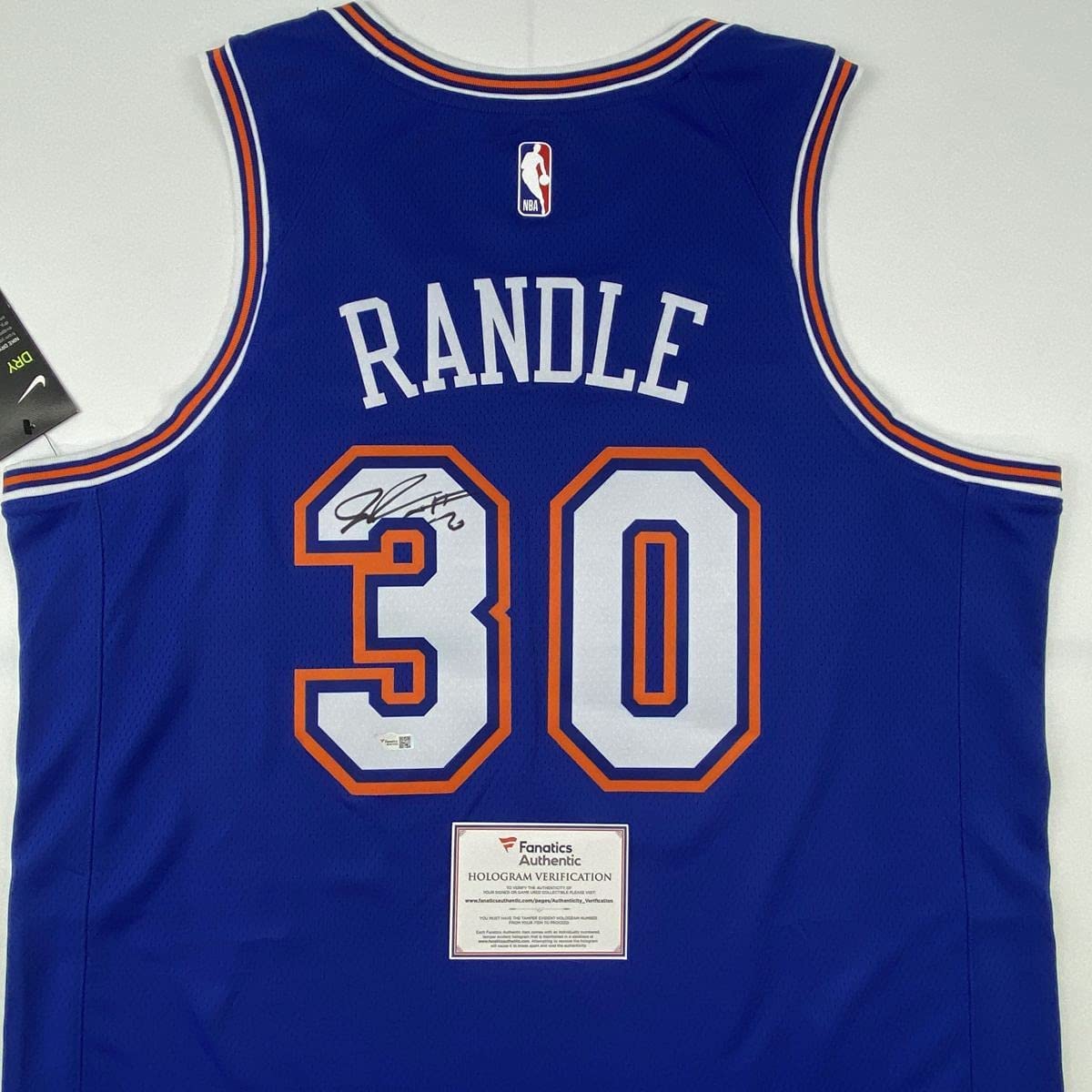 Autographed/Signed Julius Randle New York Knicks Blue Basketball Jersey Fanatics COA