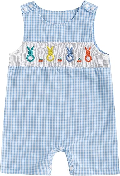 Baby Boy Easter Outfit Sleeveless Shorts Jumpsuit Romper Newborn Infant One Piece Clothes 0 3 6 9 12 18 Months
