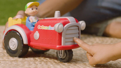 Cocomelon Official Musical Tractor w/Sounds & 3-inch JJ Figurine, Macdonald Song