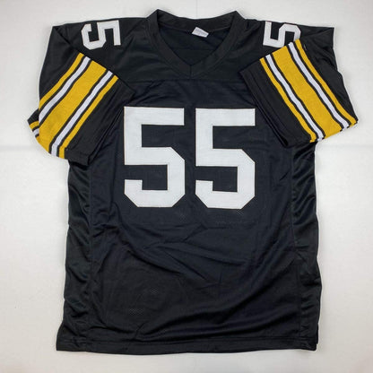Autographed/Signed Devin Bush Pittsburgh Retro Black Football Jersey JSA COA