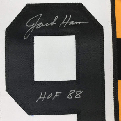 Autographed/Signed Jack Ham HOF 88 Pittsburgh Bumble Bee Football Jersey JSA COA