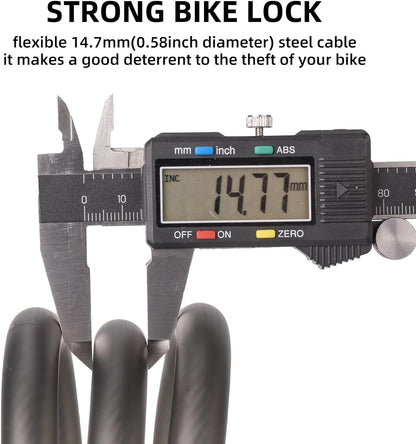 ROCKBROS 3ft Bike Cable Lock - Secure, Lightweight with Mounting Bracket