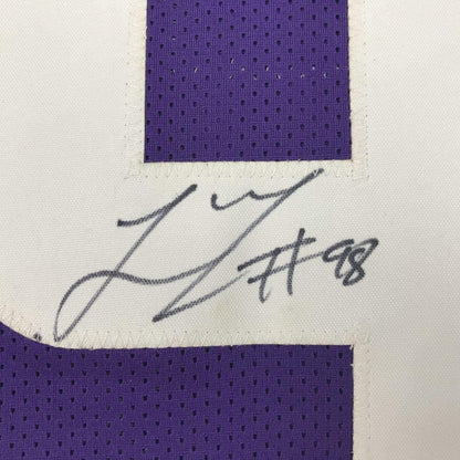 Autographed/Signed Linval Joseph Minnesota Purple Football Jersey JSA COA