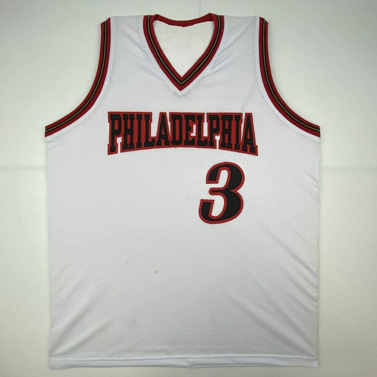 Autographed/Signed Allen Iverson Philadelphia White Basketball Jersey PSA/DNA COA