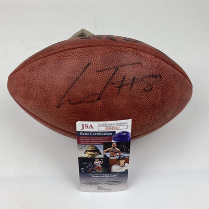Autographed/Signed Lamar Jackson Baltimore Ravens Authentic The Duke Full Size Football JSA COA