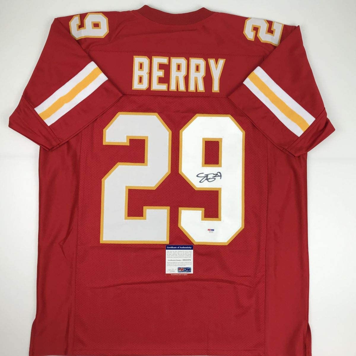 Autographed/Signed Eric Berry Kansas City Red Football Jersey PSA/DNA COA