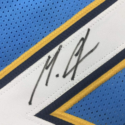 Autographed/Signed Melvin Gordon Los Angeles LA Powder Blue Football Jersey JSA COA