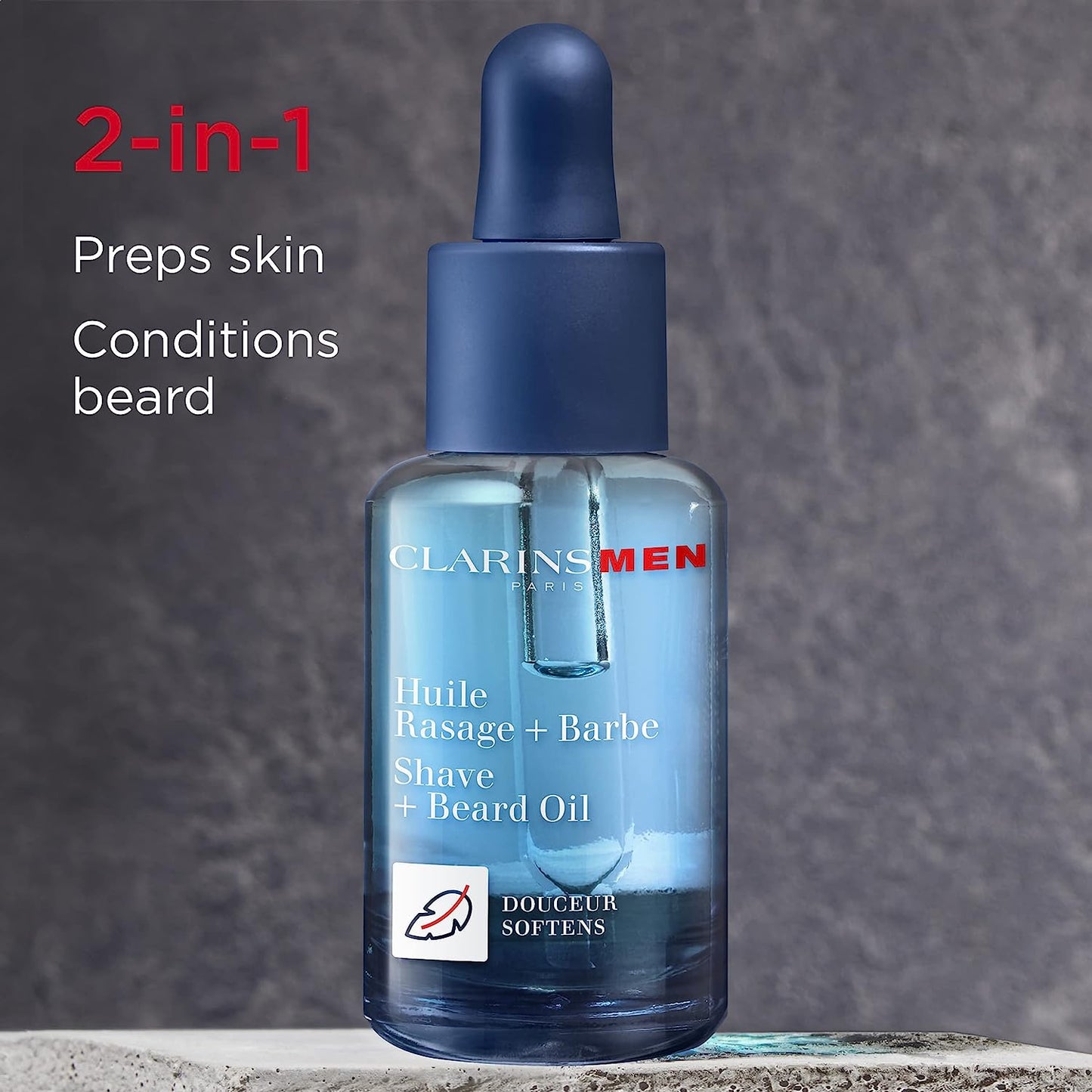 CLARINSMEN NEW Shave + Beard Oil | 2-In-1 Shaving and Beard Oil for Men | Preps Skin and Conditions Beard | Lightweight, Non-Greasy Dry Oil | All Skin Types | 1.0 Fluid Ounces
