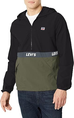 Levi's Men's Lightweight Hooded Retro Colorblock Popover Jacket