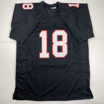 Autographed/Signed Calvin Ridley Atlanta Retro Black Football Jersey Beckett BAS COA