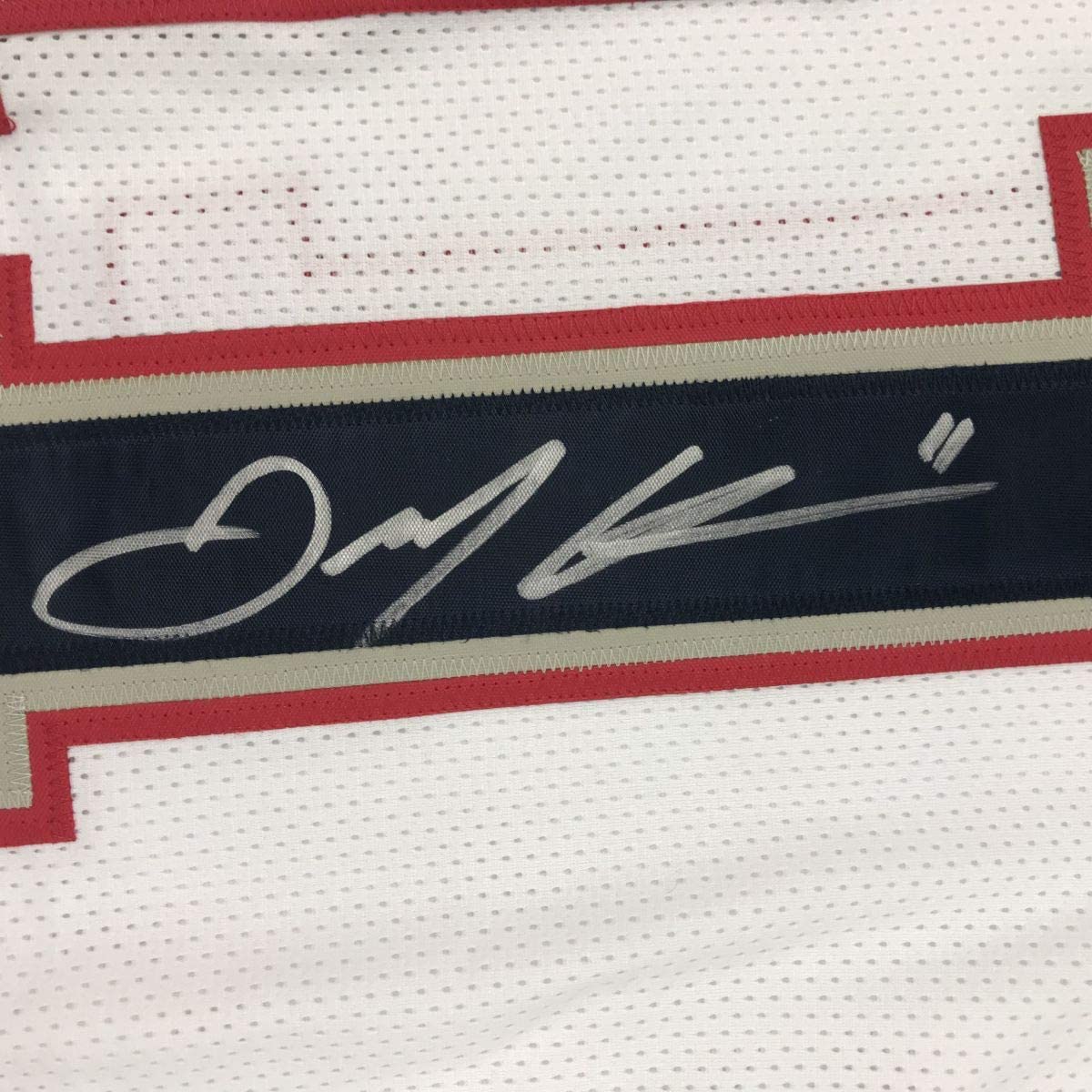 Autographed/Signed Julian Edelman New England White Football Jersey Beckett BAS COA