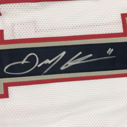 Autographed/Signed Julian Edelman New England White Football Jersey Beckett BAS COA