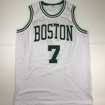 Autographed/Signed Nate Tiny Archibald Boston White Basketball Jersey JSA COA