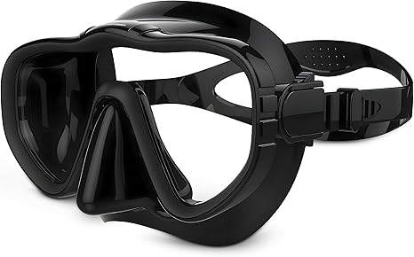 Scuba Diving Mask - Tempered Single Lens Glass Anti-Fog Snorkel Mask for Adults with Leak-Proof Silicone Skirt, Snorkeling Gear, Freediving, Spearfishing Diving Masks - Dive Mask