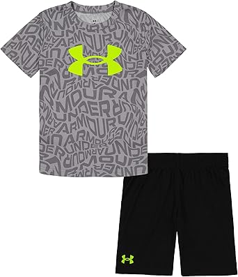 Under Armour Boys' Short Sleeve Tee and Short Set, Lightweight and Breathable