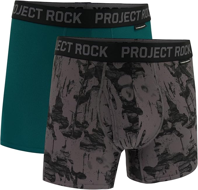 Under Armour Men's Project Rock Performance Tech Mesh Boxerjock Brief, 5" Inseam, 2-Pack