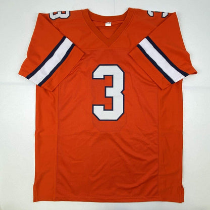 Autographed/Signed Drew Lock Denver Retro Orange Football Jersey JSA COA