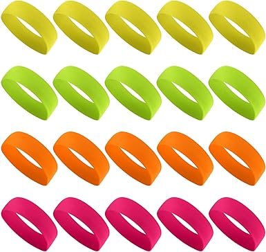 Hotop 20 Pcs Sport Stretchy Headbands for Girls Women Non Slip Soft Fabric Elastic Headband Bulk for Yoga DIY Team Gifts