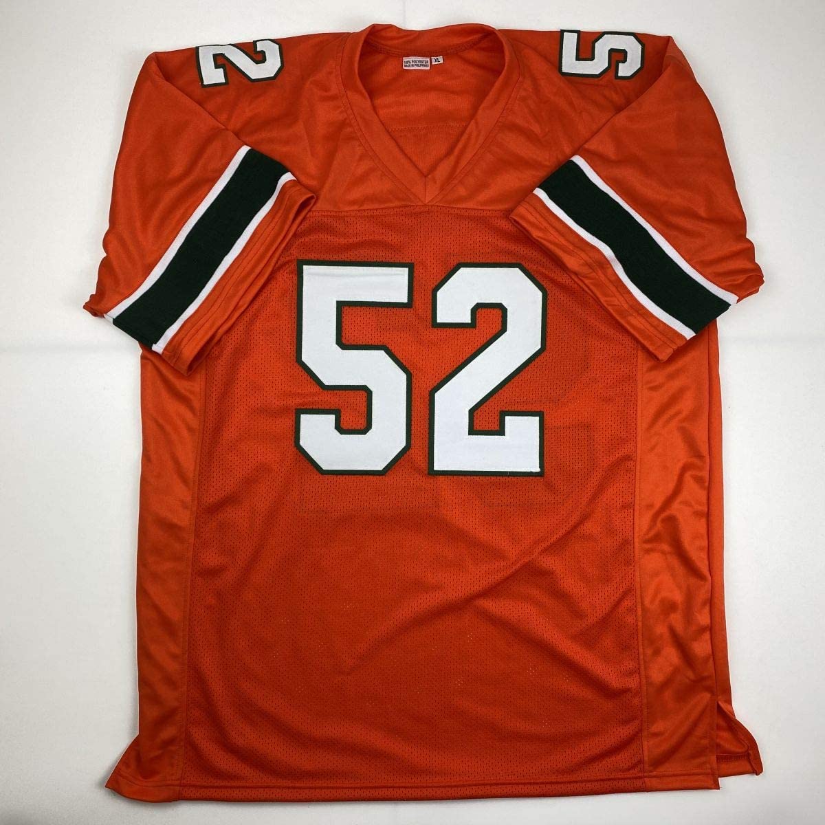 Autographed/Signed Ray Lewis Miami Orange College Football Jersey PSA/DNA COA