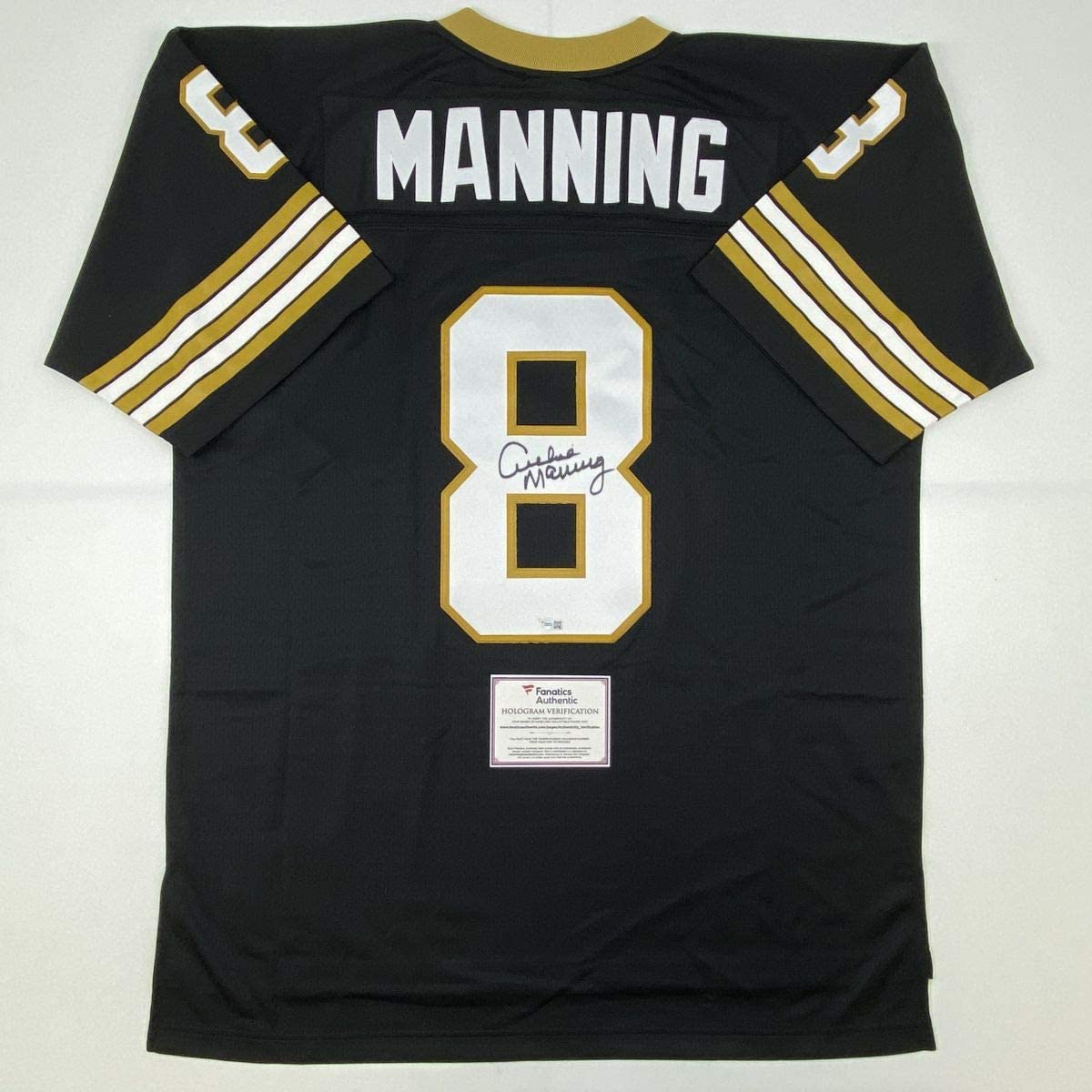 Autographed/Signed Archie Manning New Orleans Saints Authentic Mitchell & Ness Black Football Jersey Fanatics COA
