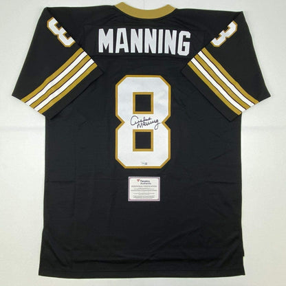 Autographed/Signed Archie Manning New Orleans Saints Authentic Mitchell & Ness Black Football Jersey Fanatics COA