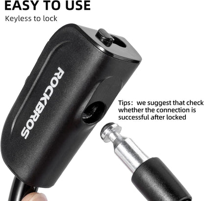 ROCKBROS 3ft Bike Cable Lock - Secure, Lightweight with Mounting Bracket
