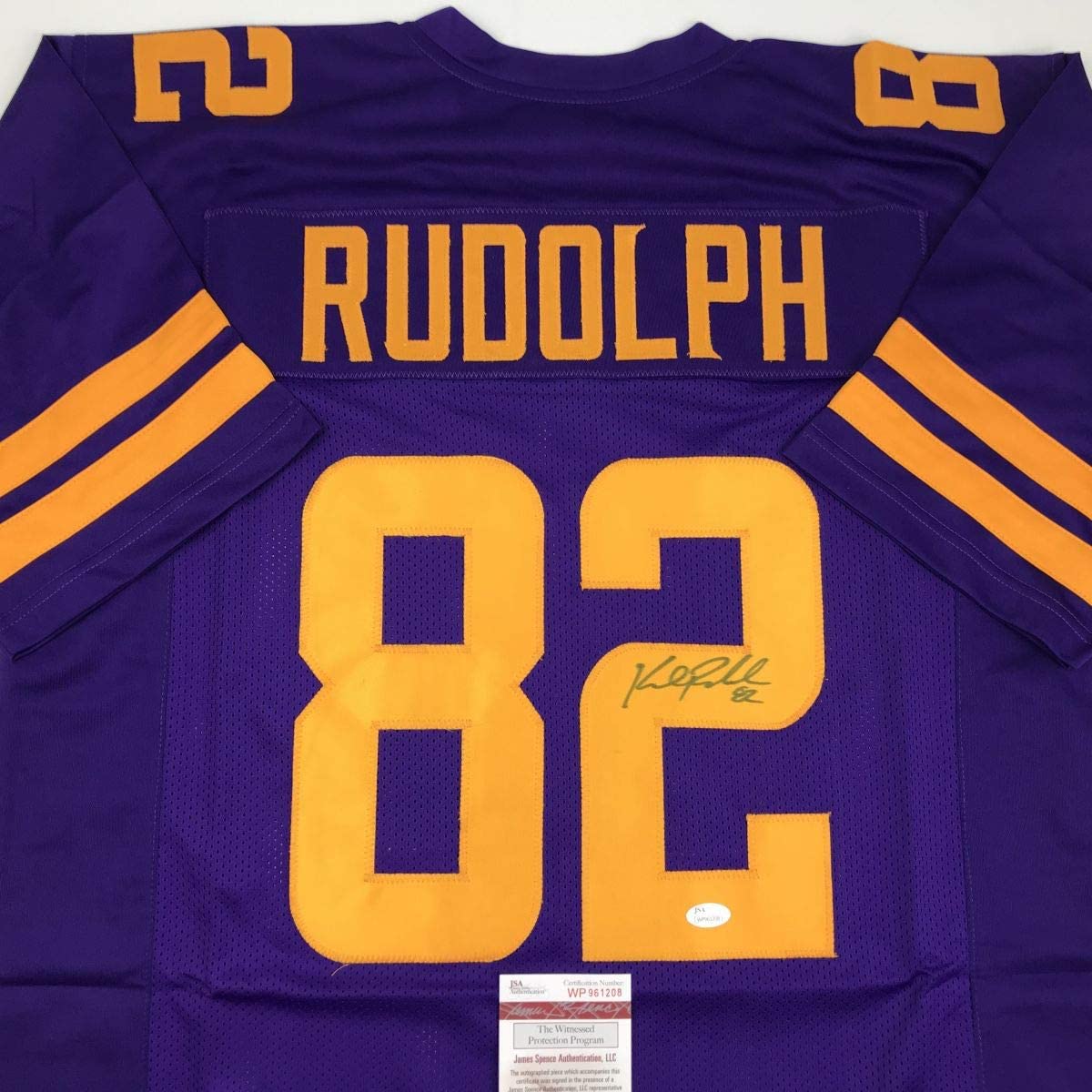 Autographed/Signed Kyle Rudolph Minnesota Color Rush Football Jersey JSA COA