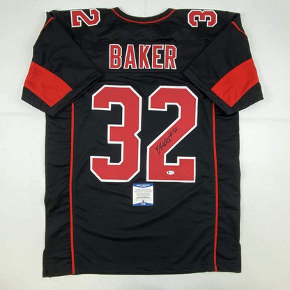 Autographed/Signed Budda Baker Arizona Black Color Rush Football Jersey Beckett BAS COA