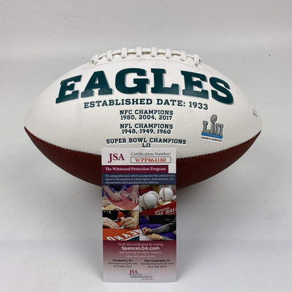 Autographed/Signed Jason Kelce Philadelphia Eagles Full Size F/S White Panel Logo Football PSA/DNA COA