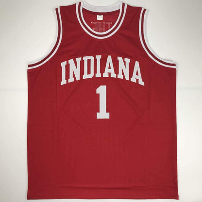Autographed/Signed Bobby Bob Knight The General Indiana Hoosiers Red Basketball Jersey JSA COA
