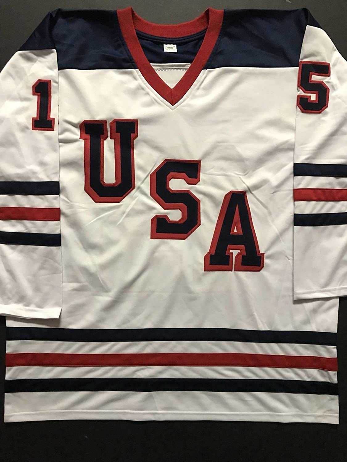 Autographed/Signed Jamie Langenbrunner Team USA United States White Hockey Jersey JSA COA