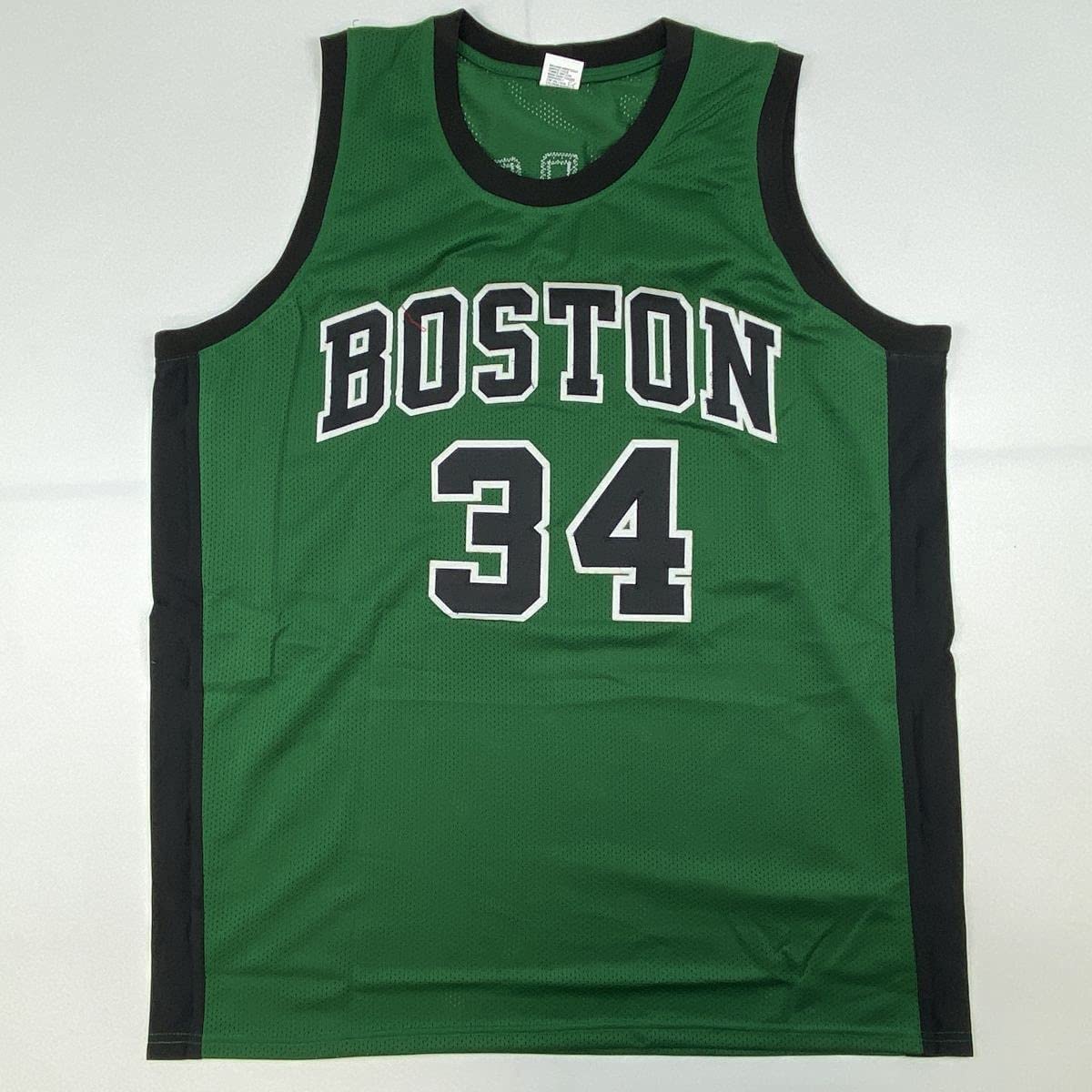 Autographed/Signed Paul Pierce Boston Green Basketball Jersey JSA COA