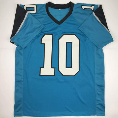 Autographed/Signed Curtis Samuel Carolina Blue Football Jersey JSA COA