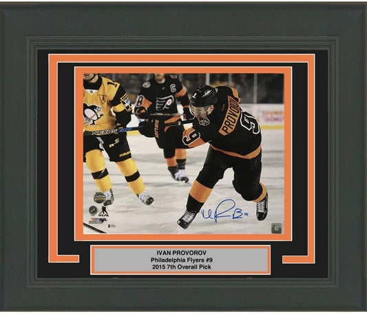 Framed Autographed/Signed Ivan Provorov Philadelphia Flyers 16x20 Hockey Photo Beckett BAS COA