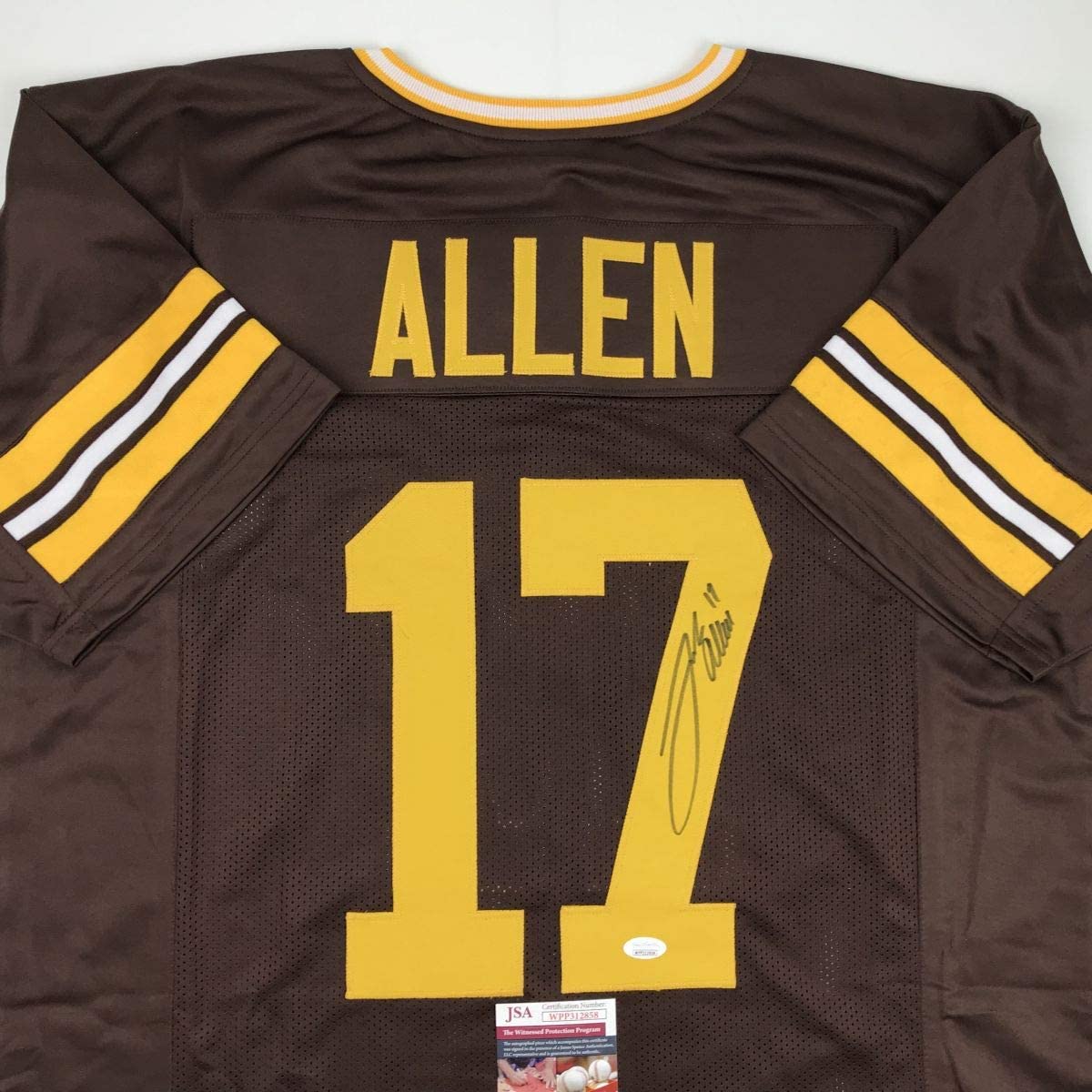 Autographed/Signed Josh Allen Wyoming Brown College Football Jersey JSA COA
