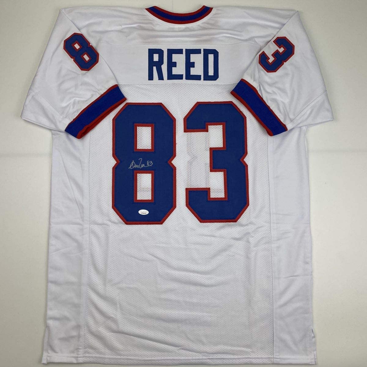 Autographed/Signed Andre Reed Buffalo White Football Jersey JSA COA