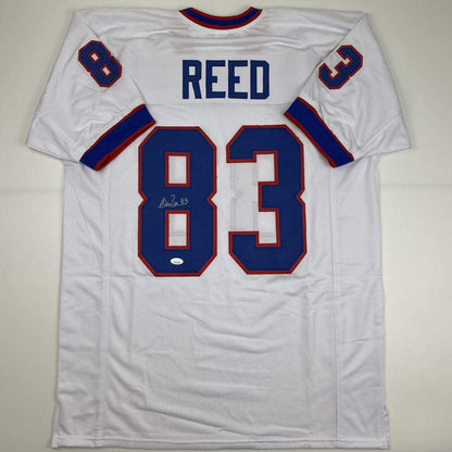 Autographed/Signed Andre Reed Buffalo White Football Jersey JSA COA