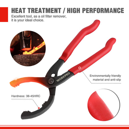 WORKPRO 12" Adjustable Oil Filter Pliers, Wrench Adjustable Oil Filter Removal