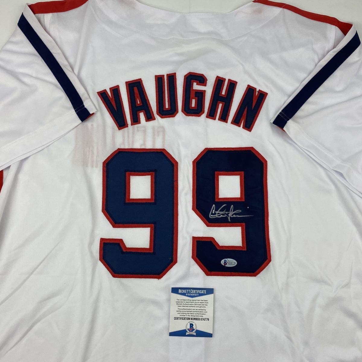 Autographed/Signed Charlie Sheen Wild Thing Ricky Vaughn Major League Movie Baseball Jersey Beckett BAS COA