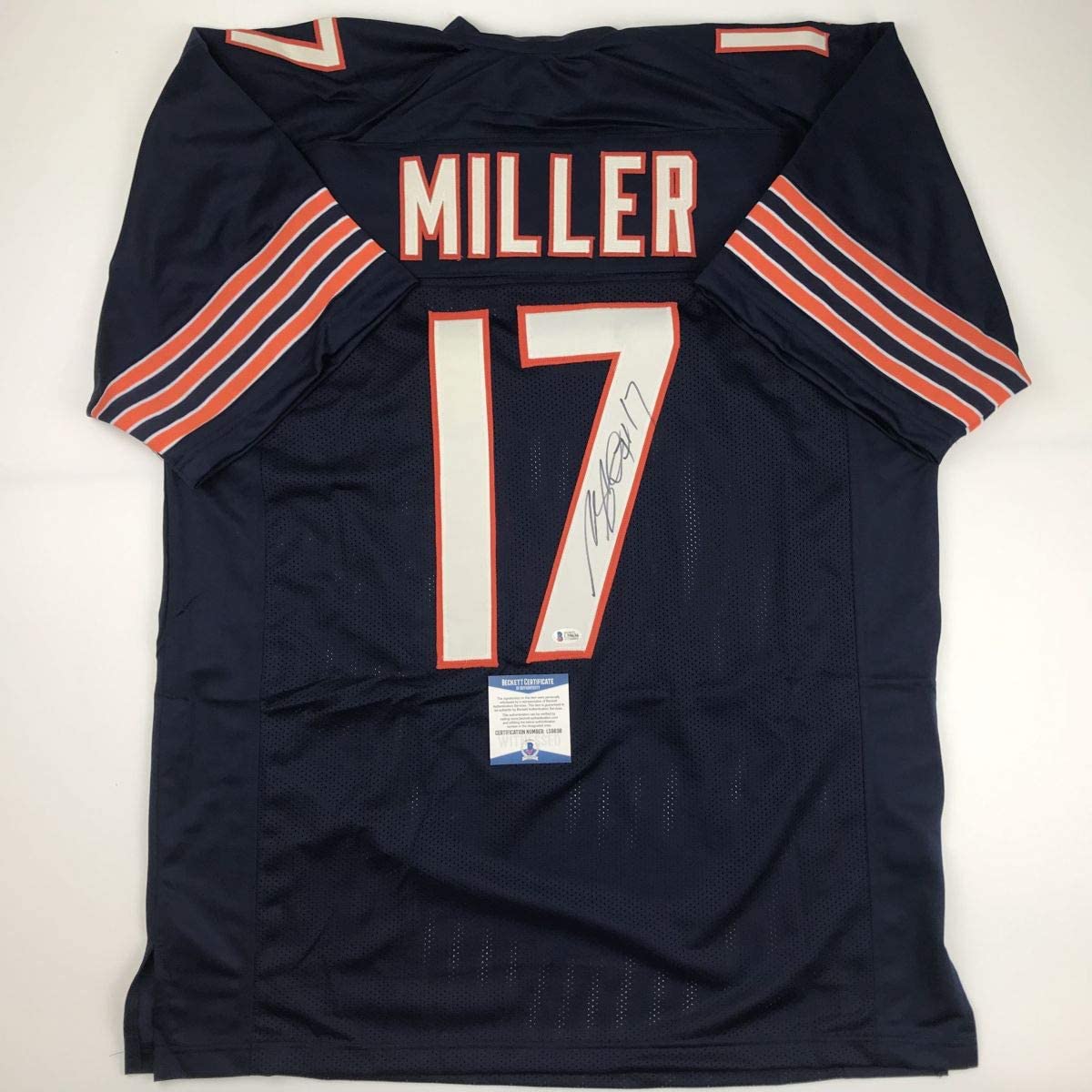 Autographed/Signed Anthony Miller Chicago Blue Football Jersey Beckett BAS COA