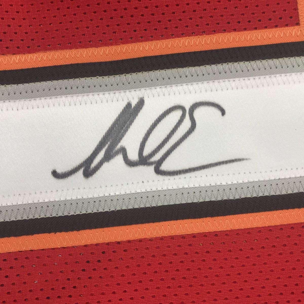 Autographed/Signed Mike Evans Tampa Bay Red Football Jersey PSA/DNA COA